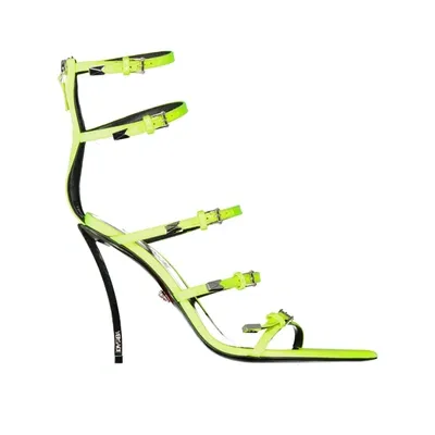 Versace Pin-point Sandals In Yellow