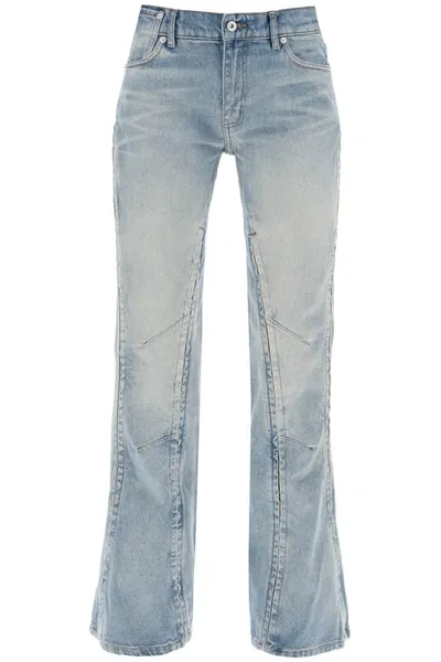 Y/project Hook And Eye Jeans Woman Blue In Cotton