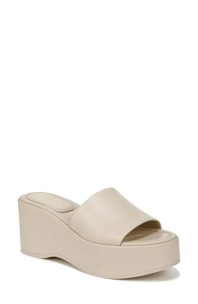 Vince Polina Leather Slide Platform Sandals In Moonlight