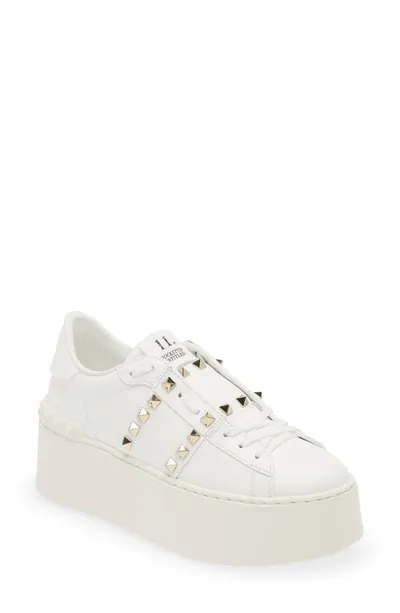 Valentino Garavani Rockstud Untitled Platform Sneaker In White