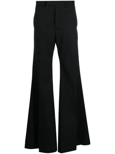 Rick Owens Wide Astaires Pants In Black Wool In Brown