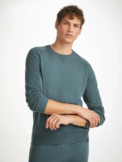 Derek Rose Men's Sweater Finley Cashmere Teal