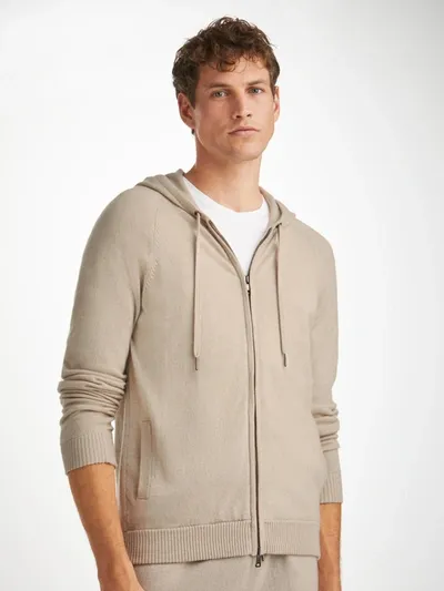 Derek Rose Men's Hoodie Finley Cashmere Oat