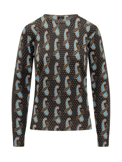 Etro Crewneck Sweater In Black