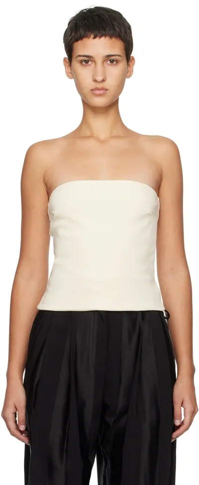 Esse Studios Off-white Straight Neck Camisole In Crema