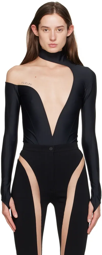 Mugler Black Illusion Bodysuit In 19991 Black Nude 01