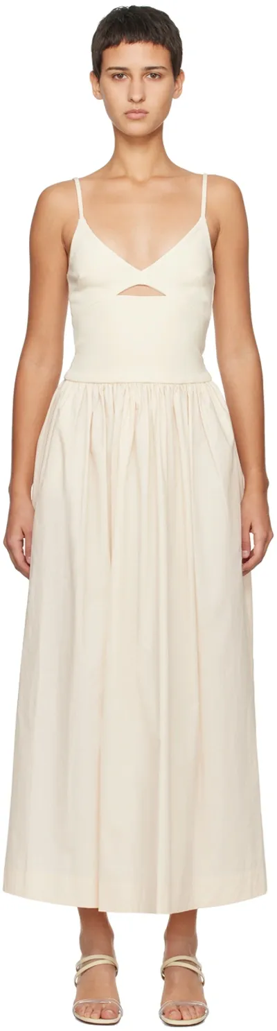 Esse Studios Off-white Tri Knit Maxi Dress In Crema