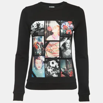 Pre-owned Kenzo Black Graphic Print Cotton Crew Neck Sweatshirt Xs