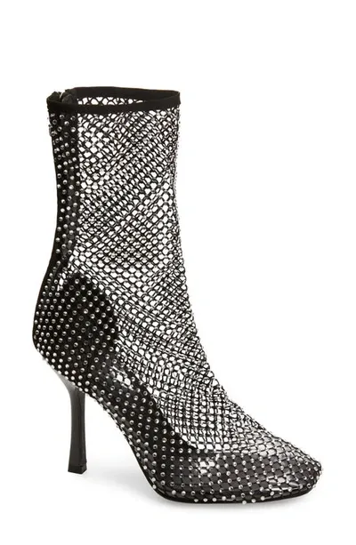 Billini Rhinestone Mesh Bootie In Black Satin Diamante