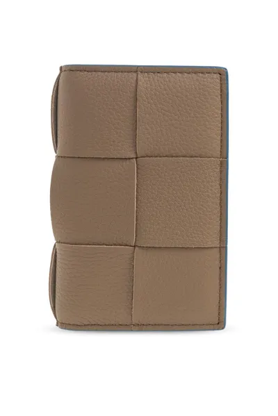 Bottega Veneta Cassette Flap Card Case In Brown