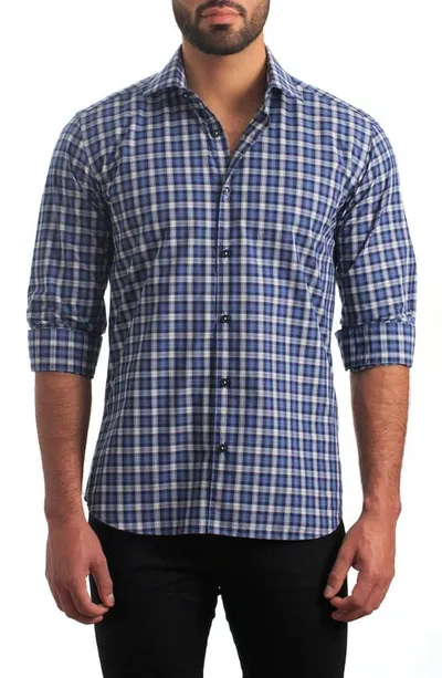 Jared Lang Trim Fit Plaid Cotton Button-up Shirt