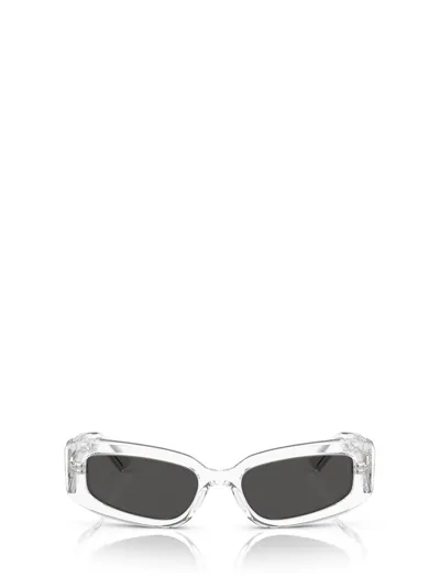 Dolce & Gabbana Eyewear Rectangular Frame Sunglasses In Transparent