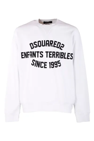 Dsquared2 Logo Printed Crewneck Sweatshirt In White