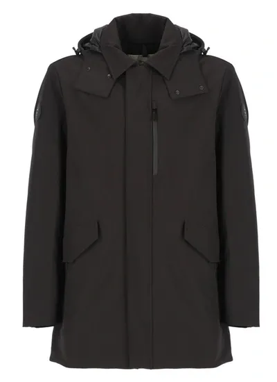 Woolrich Barrow Mac Soft Shell Coat In Black