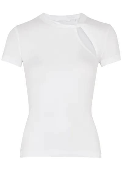 Helmut Lang Ribbed Cotton-jersey Top In White