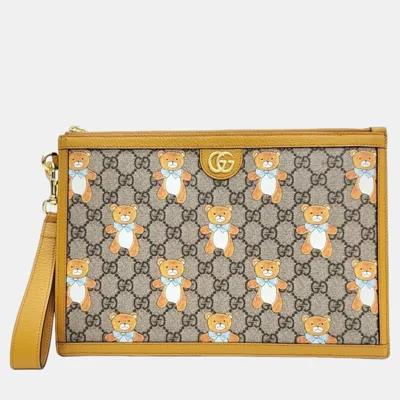 Pre-owned Gucci Beige Leather Clutch Bag