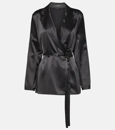 Joseph Joubert Silk Satin Jacket In Black