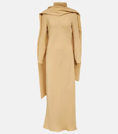 The Row Pascal Scarf-neck Silk Maxi Dress In Neutral