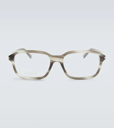 Gucci Rectangular Glasses In Havana-havana-transparent