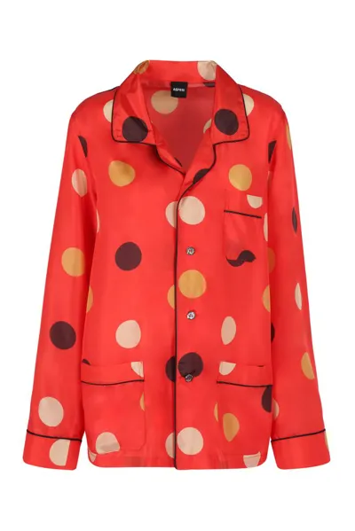 Aspesi Polka Dot Printed Buttoned Shirt In Multi