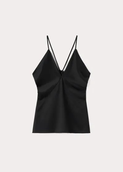 Totême Draped Satin-twill Camisole In Black