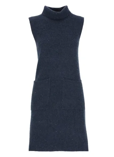 Fabiana Filippi Virgin Wool, Silk, Cashmere And Alpaca Dress In Black