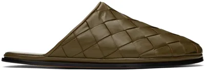 Bottega Veneta Sunday Woven Slides In Green