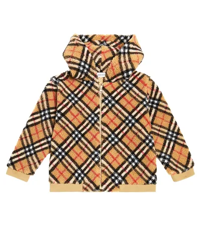 Burberry Kids'  Check Fleece Hoodie In Multicoloured