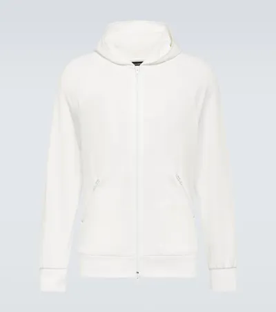 Balenciaga Logo Hooded Technical Jacket In White