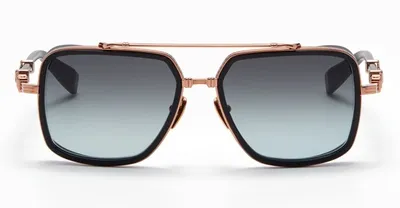 Balmain Officier - Rose Gold / Black Sunglasses In Black, Rose Gold