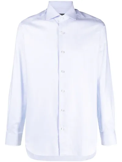 Barba Buttoned Cotton Shirt In White