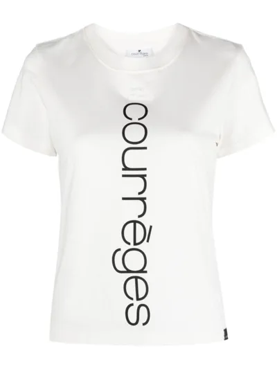 Courrèges T-shirt Logo In White