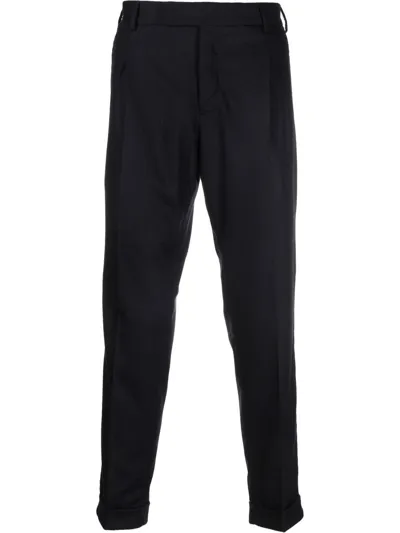 Pt Torino Turn-up Hem Tapered Trousers In Blue