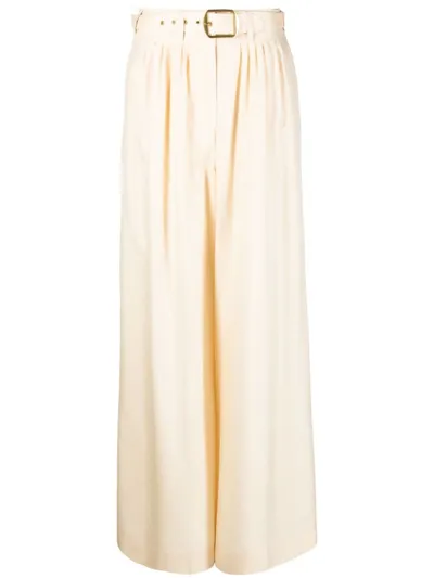 Zimmermann Pleated-waistband Palazzo Trousers In White