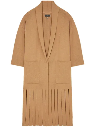 Alanui Fair Winds Fringed Cardi-coat In Brown