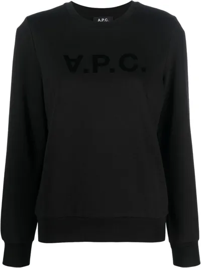 Apc Felpa In Cotone Nero In Black