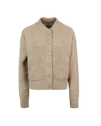 Sportmax Lichene Wool And Cashmere Cardigan In 007beige