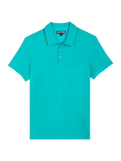 Vilebrequin Men's Organic Cotton Terry Polo Shirt In Vert Tropezien