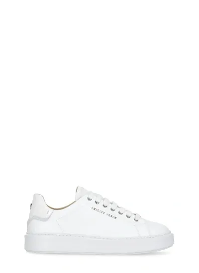 Philipp Plein Hexagon Leather Sneakers In White