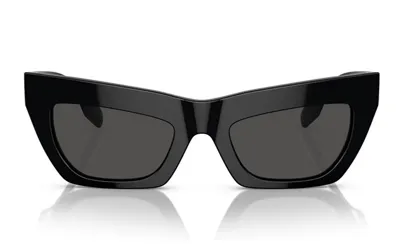 Burberry Eyewear Tb-motif Cat-eye Sunglasses In Black