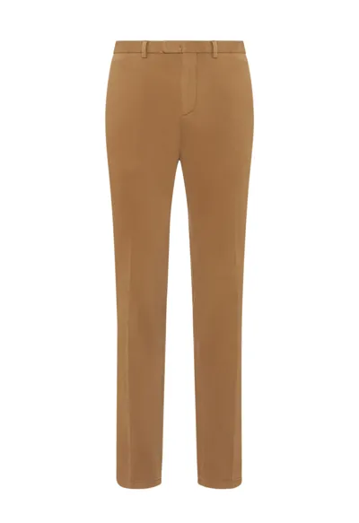 Boglioli Stretch Cotton Trousers In Dark Beige