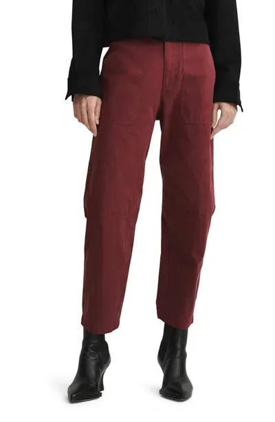 Rag & Bone Leyton Workwear Ankle Pants In Red