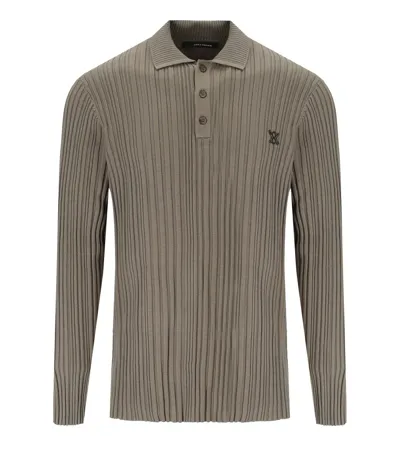 Daily Paper Rashiem Brown Long Sleeve Poloshirt In Beige