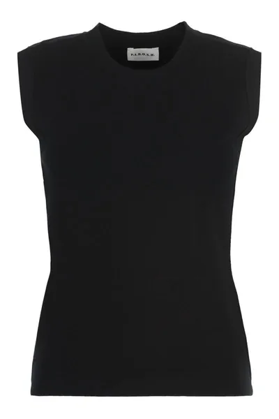 P.a.r.o.s.h Ribbed-knit Tank Top In Black