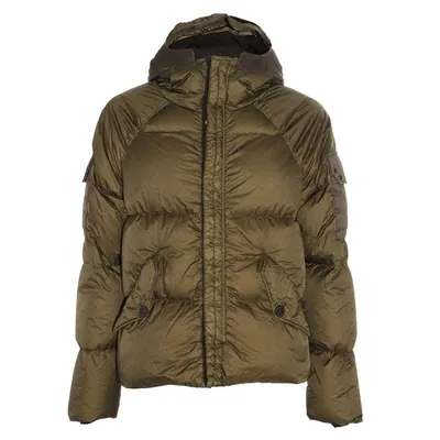 Ten C Hooded Padded Jacket In Green