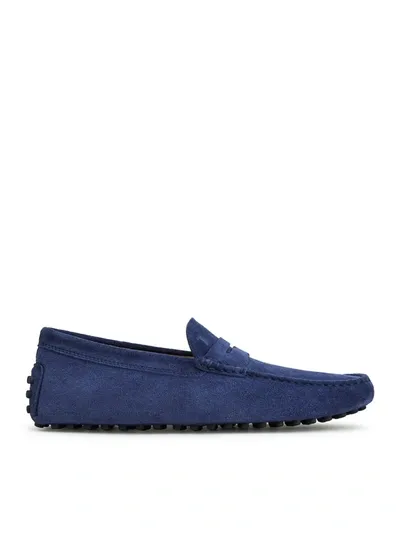 Tod's Gommino Driving Shoes In Suede In Blue