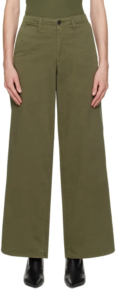 Rag & Bone Khaki Sofie Trousers In Olive