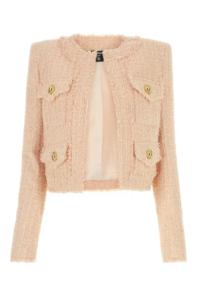 Balmain Pink Collarless Jacket