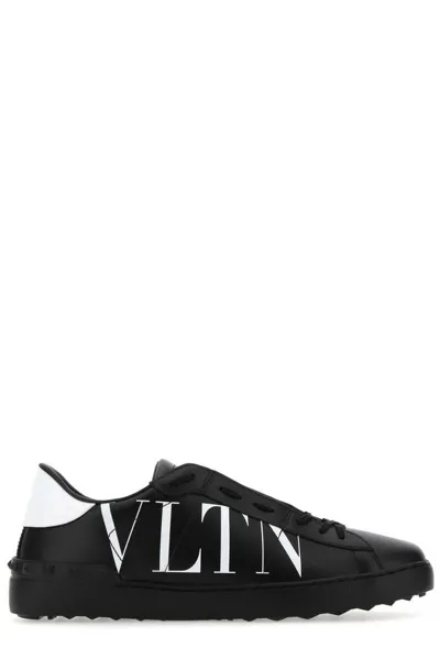 Valentino Garavani Vltn Logo Printed Lace In Black