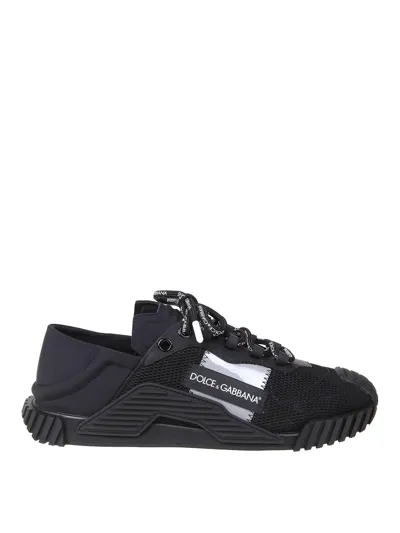 Dolce & Gabbana Ns1 Mixed Materials Slip Ons In Negro